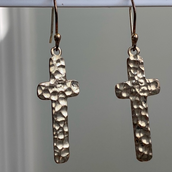 Sterling Silver Cross Earrings - Picture 2 of 8